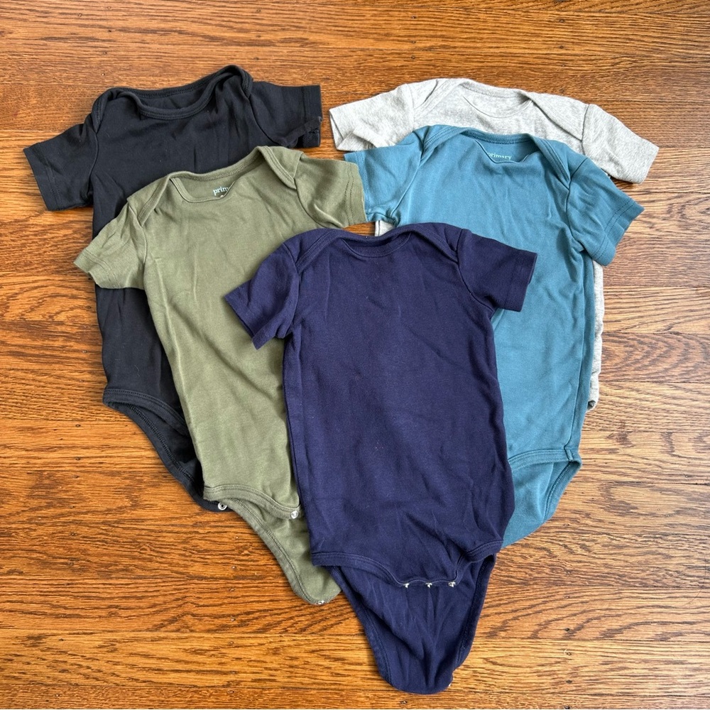 Primary Grey Black Blue Green short sleeve bodysuit onesies 18M-24M